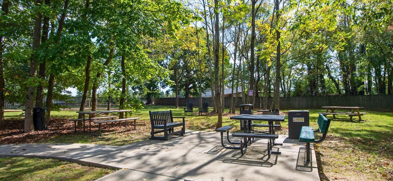 Picnic Tables in shady area